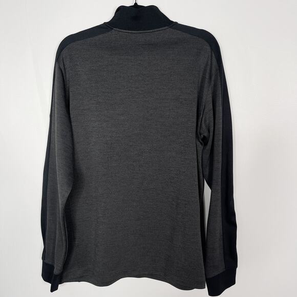 Nike Mens Large L Gray Black Golf 1/2 Zip Pullover Sweater Dri Fit Colorblock - Picture 2 of 9